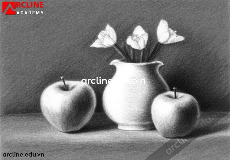 Hướng dẫn vẽ bình hoa và quả lớp 9_1