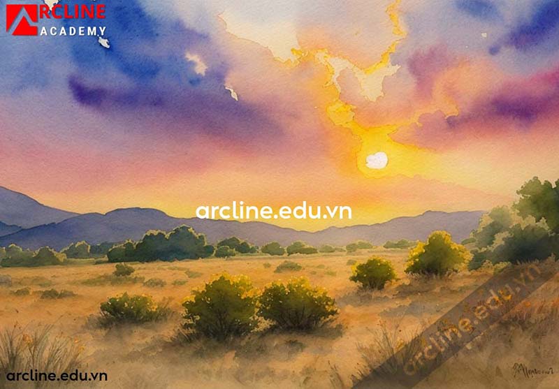 Hướng dẫn thực hiện tranh vẽ màu nước đơn giản_1