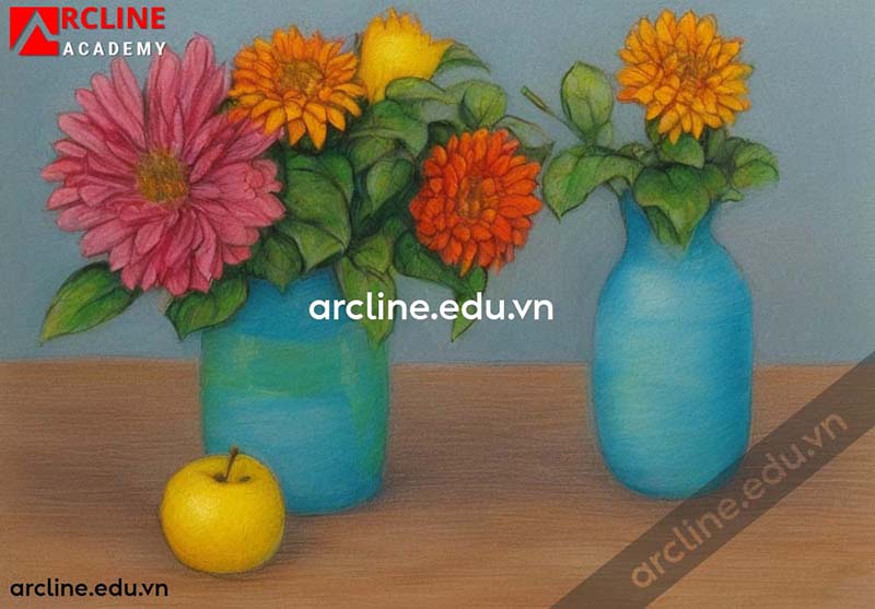 Hướng dẫn vẽ lọ hoa và quả đơn giản nhất_1