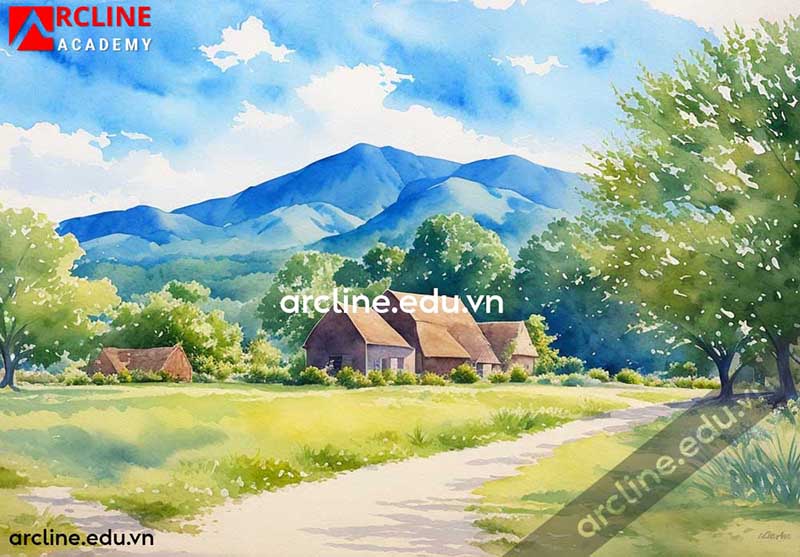 Hướng dẫn vẽ tranh màu nước đơn giản cho học sinh